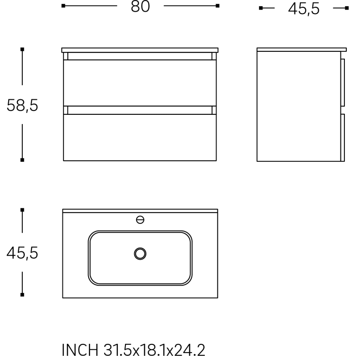 Cosmic B-Best møbelpakke, 80x61,5 cm, mat hvid