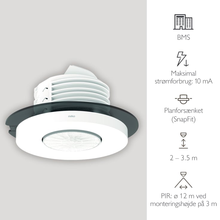 Närvarosensor P49MR, DALI-2, BMS, 12-13m, SnapFit
