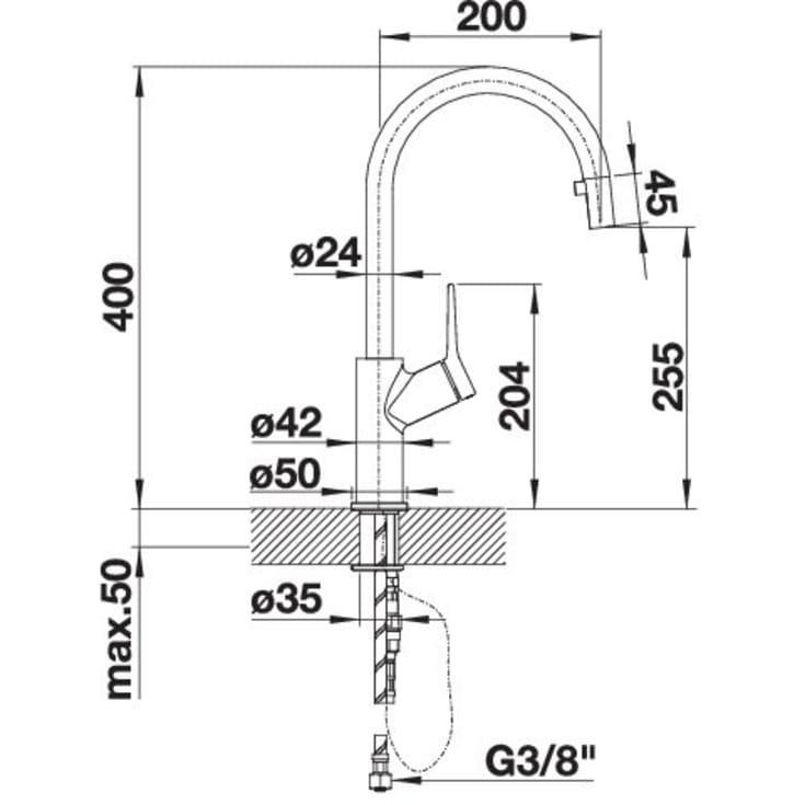 Blanco Carena-S køkkenarmatur, udtrækstud, krom