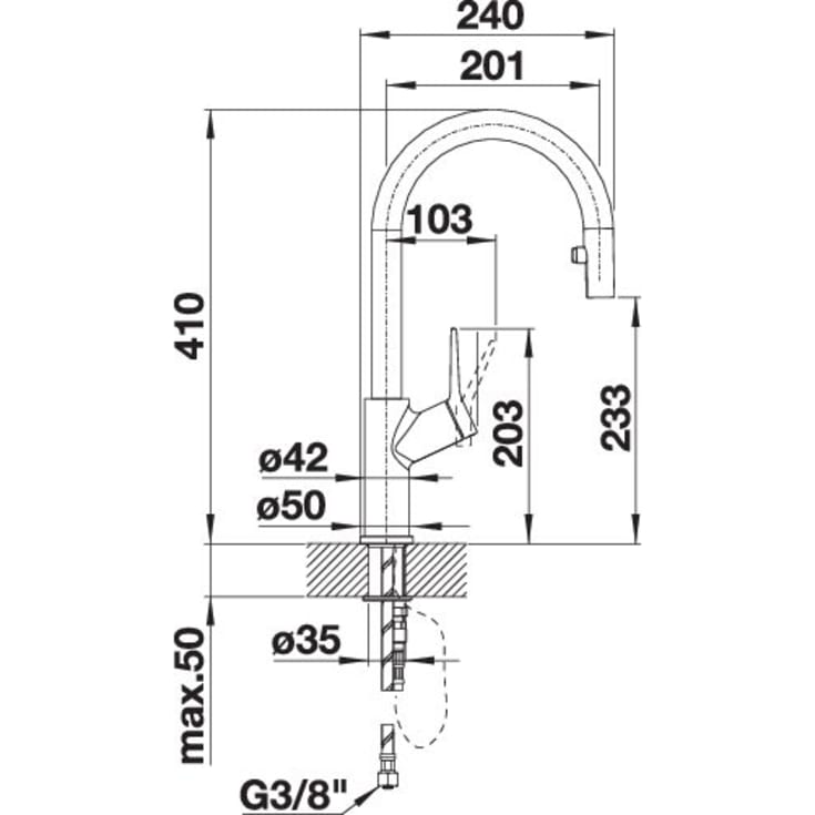 Blanco Carena-S Vario køkkenarmatur, udtrækstud, krom