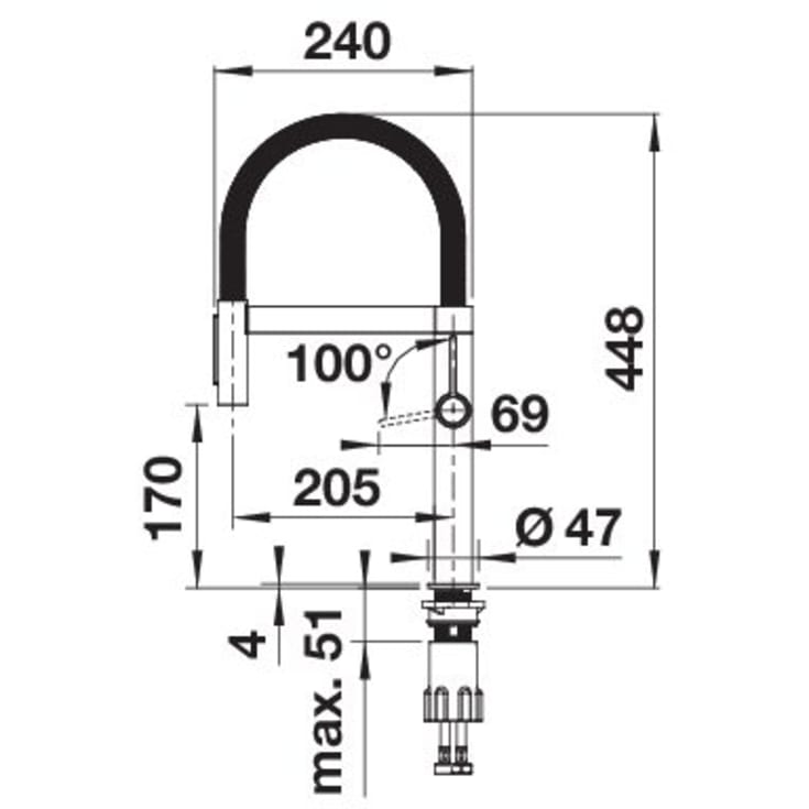 Blanco Culina-S II Mini køkkenarmatur, sort krom