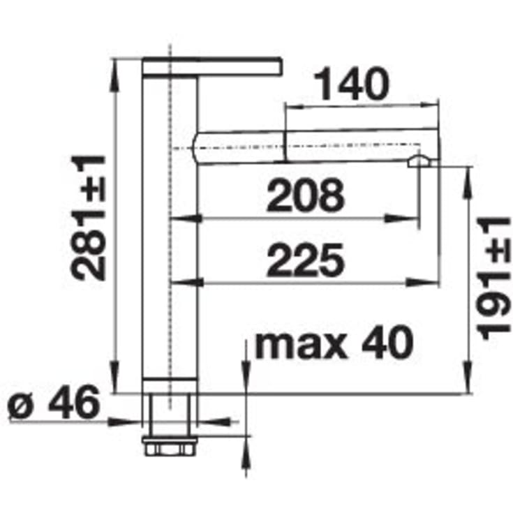 Blanco Linee-S køkkenarmatur, udtrækstud, grå/krom