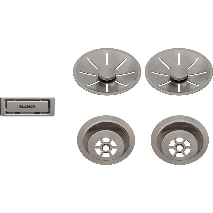 Blanco InFino kurveventilsæt, manuel, Ø82 mm, platin, 2 stk.