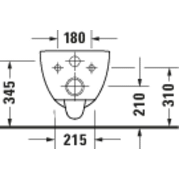 Duravit D-Code Compact væghængt toilet, uden skyllekant, hvid