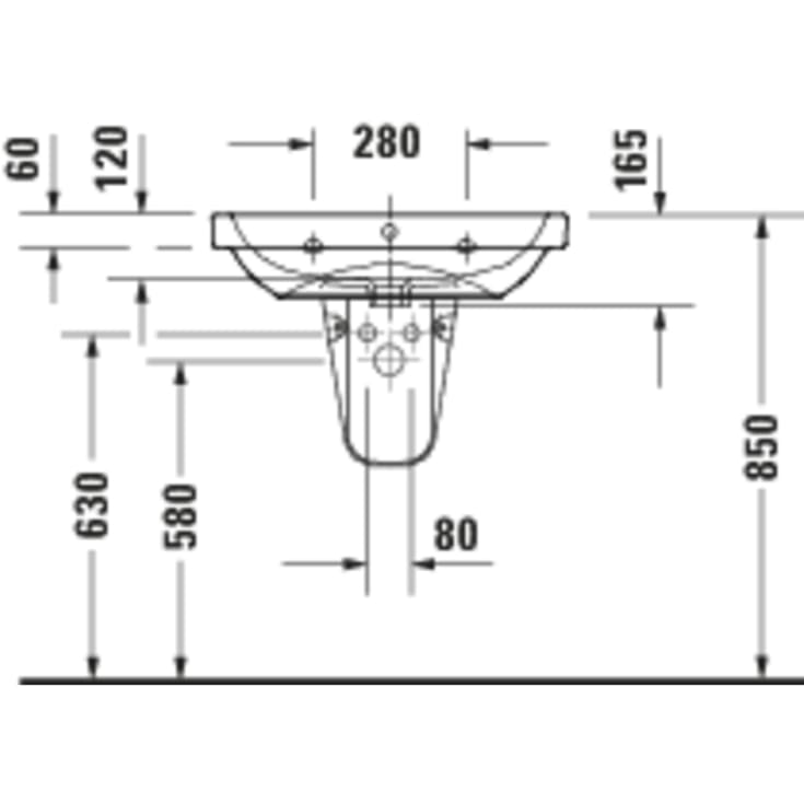Duravit D-Code servant, 65x46 cm, hvit