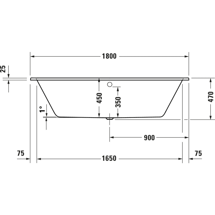 Duravit D-Code badekar, 180x80 cm, hvid