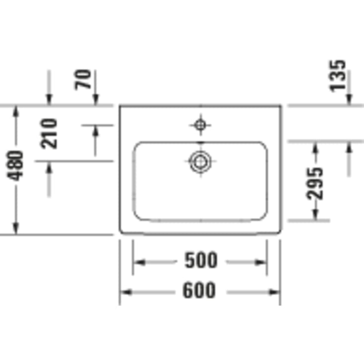 Duravit D-Code håndvask, 60x48 cm, hvid