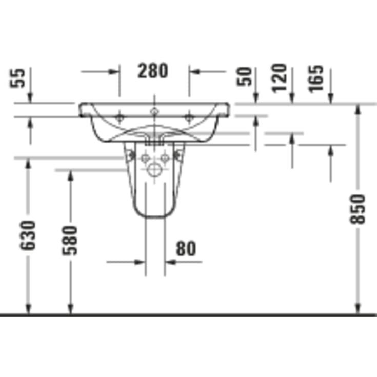 Duravit D-Code servant, 60x48 cm, hvit