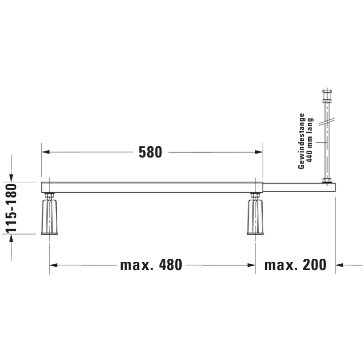 Duravit bensæt til D-Code badekar