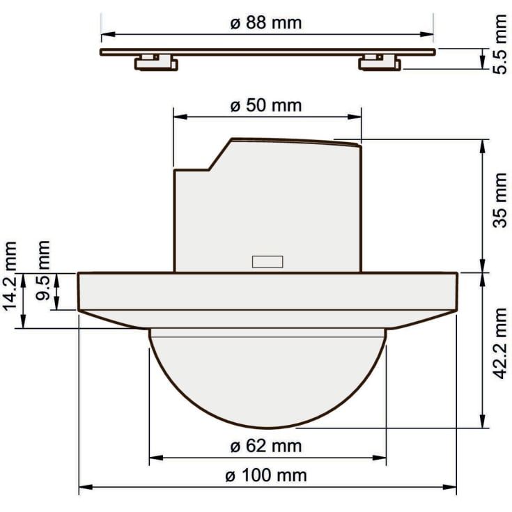 Tilstedeværelsessensor P49LR DALI-2 BMS 32-37m til indbyg. dåse