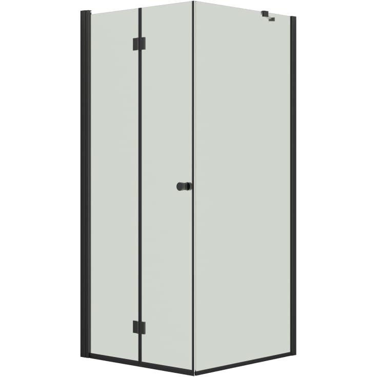Dansani Match hörndusch, modell B+D, 87x87 cm, klart glas, svart profil