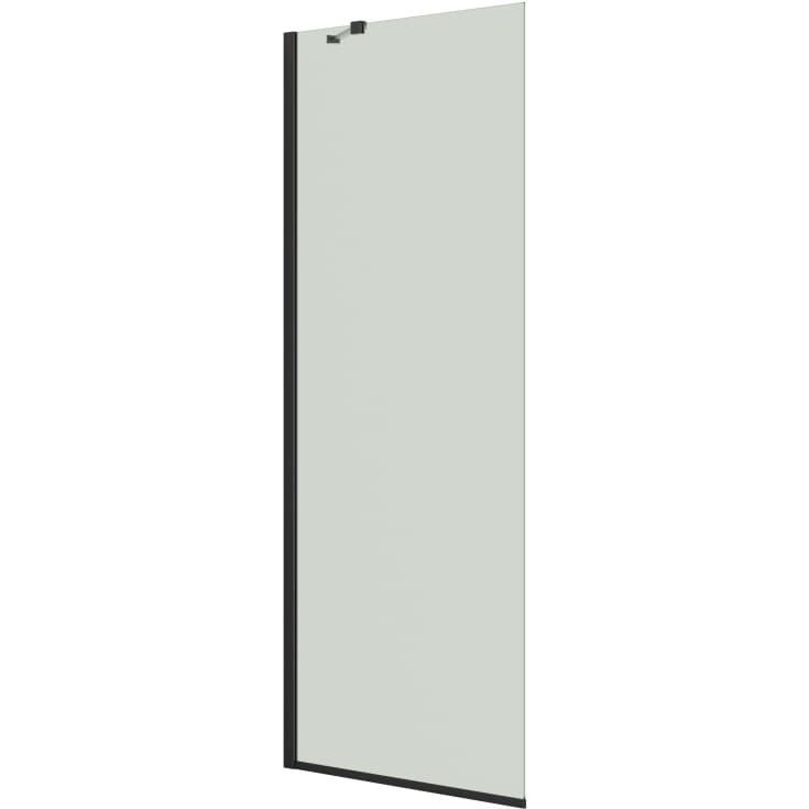 Dansani Match duschvägg, modell D+stabiliseringsarm, 77 cm, klart glas, svart profil