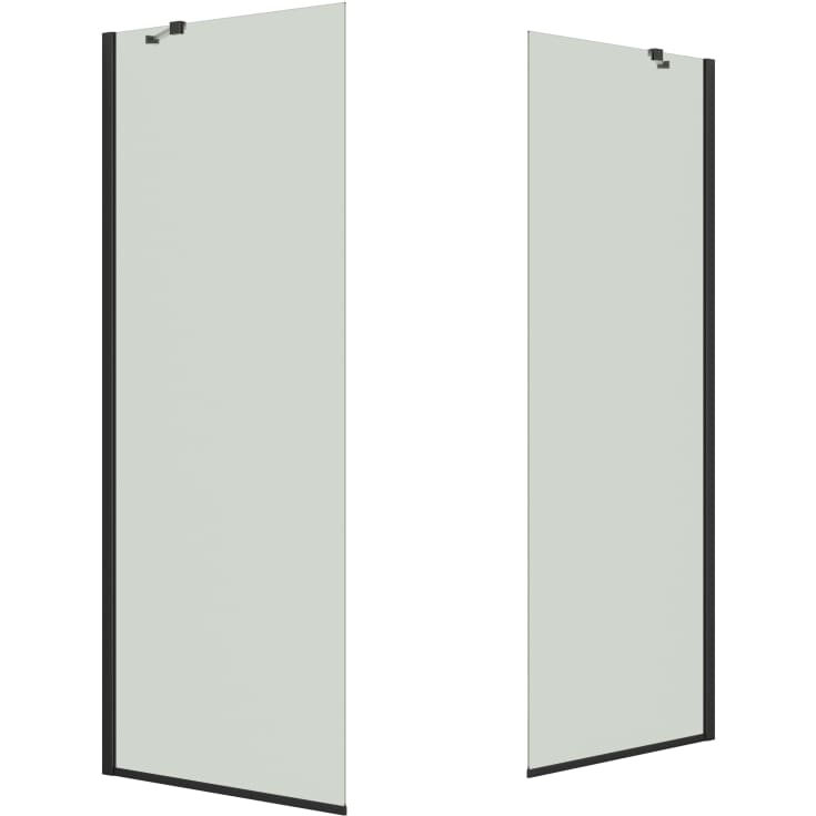 Dansani Match walk in bruseløsning, model D+D, 97 cm, klart glas, sort profil