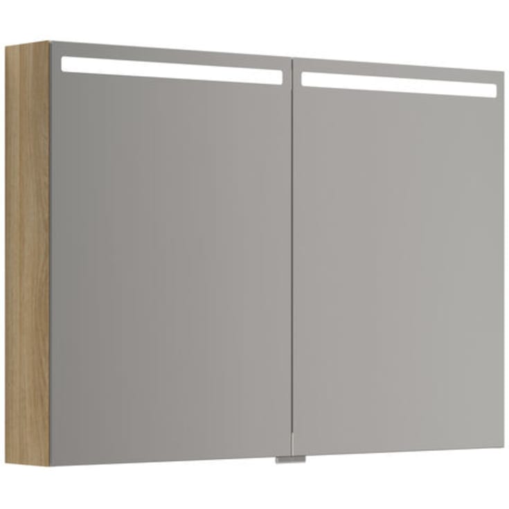 Dansani Mido+ Top spejlskab med lys, 100x70 cm, eg