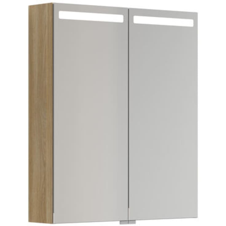 Dansani Mido+ Top spejlskab med lys, 60x70 cm, eg