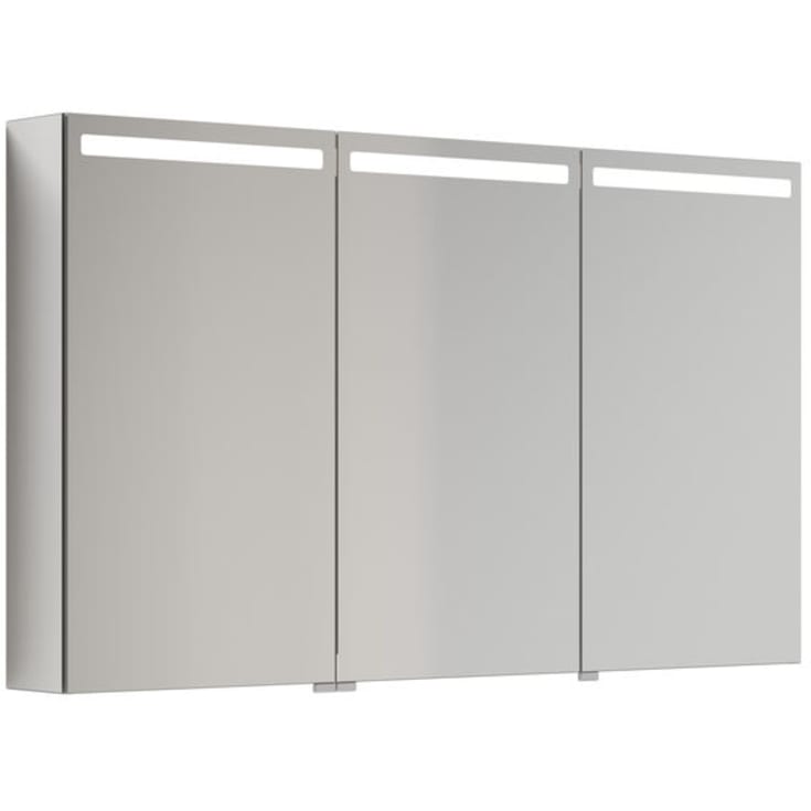 Dansani Mido+ Top spejlskab med lys, 120x70 cm, aluminium