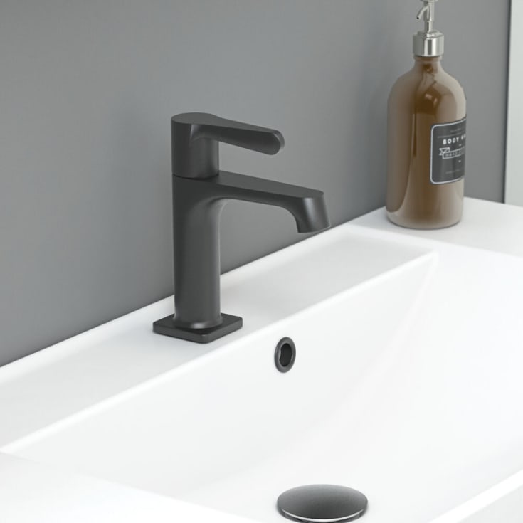 Dansani overløbsroset til solid surface- og marmorvaske, mat sort