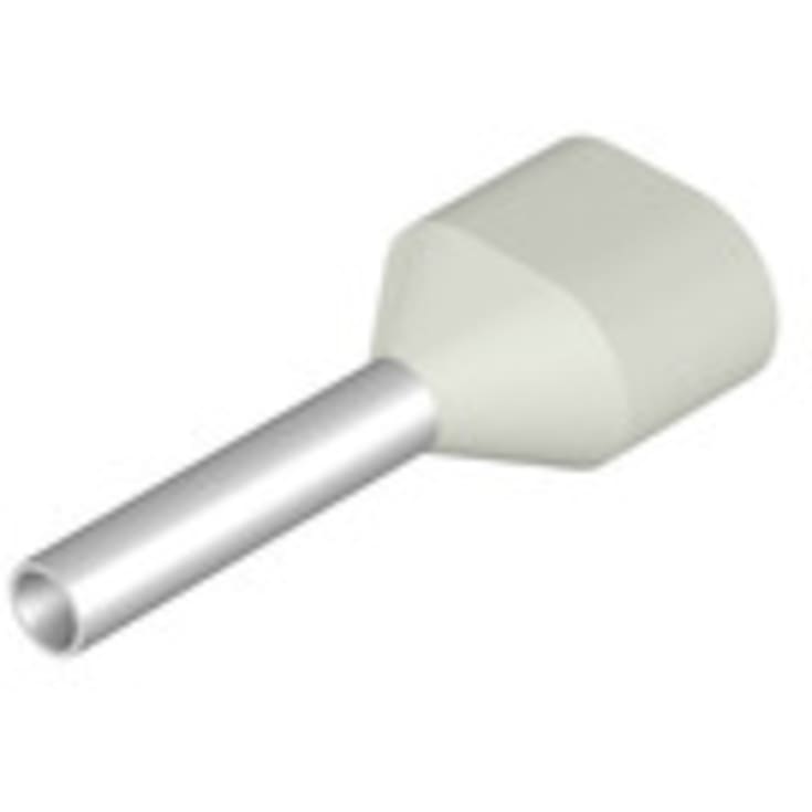 500 stk Grommet Isolert dobbel 0,75 mm² hvit H 0,75/15 (100) (B)