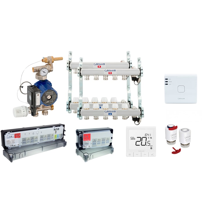 Salus gulvvarmestyring, trådløs, 10 kredse