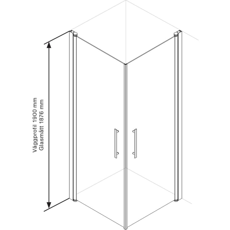 Arrow Door 100 duschdörr, 190x100 cm, tonat glas, aluminiumprofil