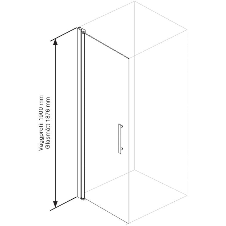 Arrow Door 90 duschdörr, 190x90 cm, frostat glas, aluminiumprofil