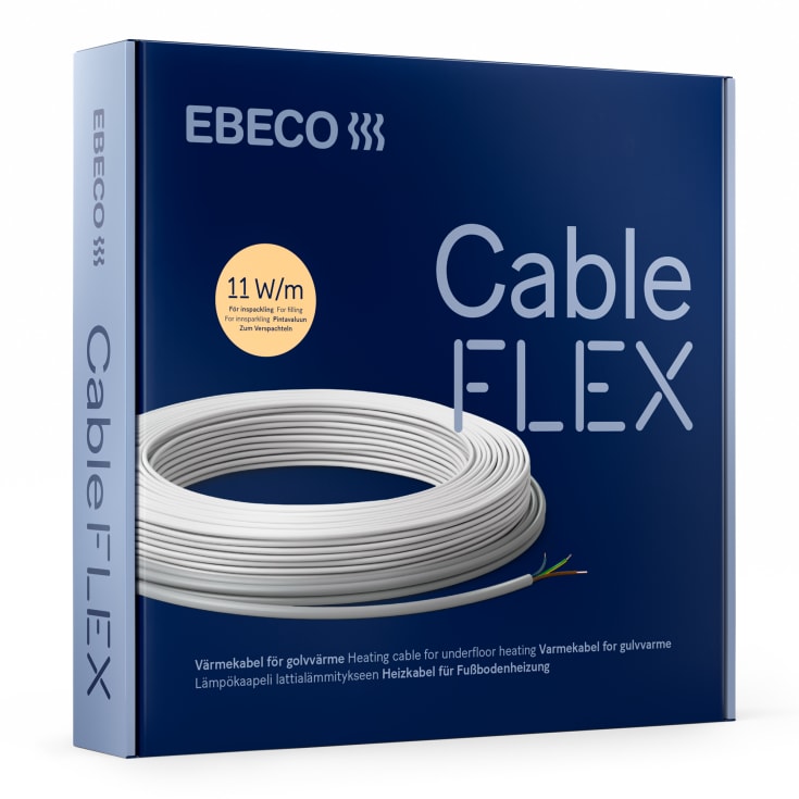 Cableflex Varmekabel 11W/m, 124m/1380W