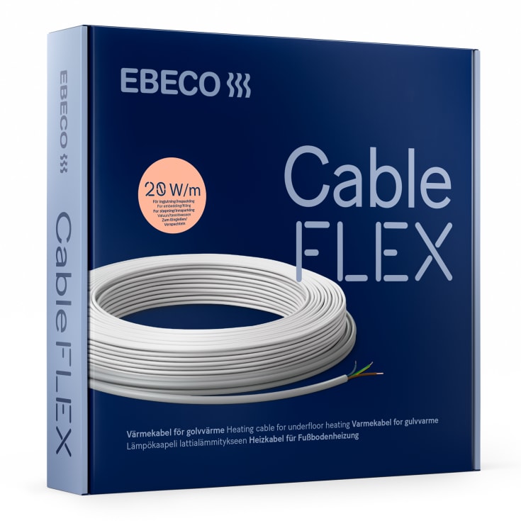 Cableflex Varmekabel 20W/m, 14m/270W