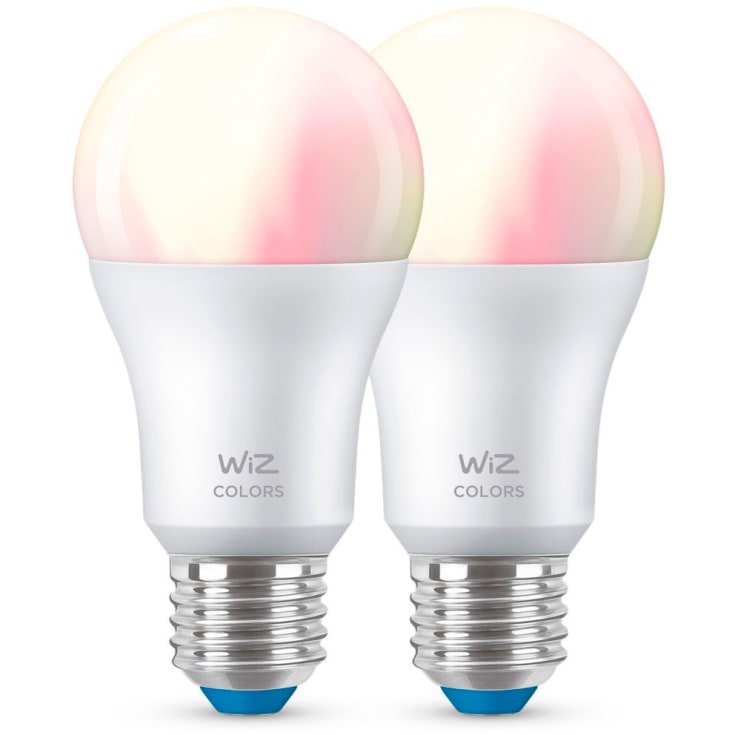 Wiz E27 standardpære, 2200K-6500K, 8W, 2-pak