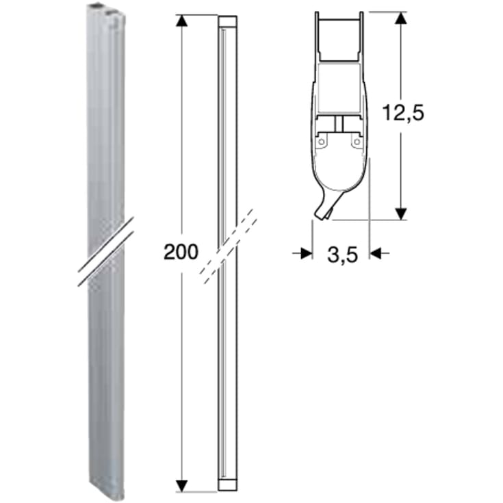 Contura Shower Space niche profil, mat aluminium