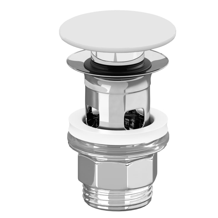 Villeroy & Boch bottenventil, push-open, vit