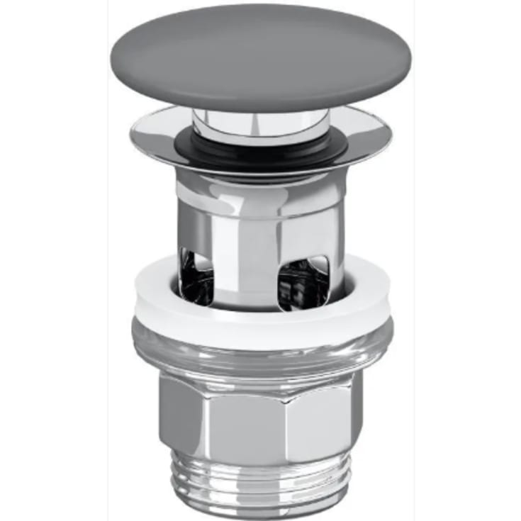 Villeroy & Boch bundventil, push-open, mat grå