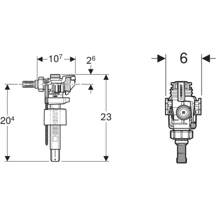 Geberit Unifill innløpsventil, universal