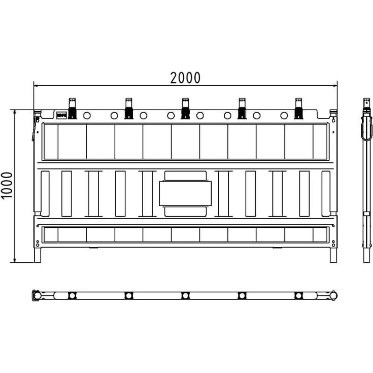 Spærrebom, plast, 200 x 100 cm, lige
