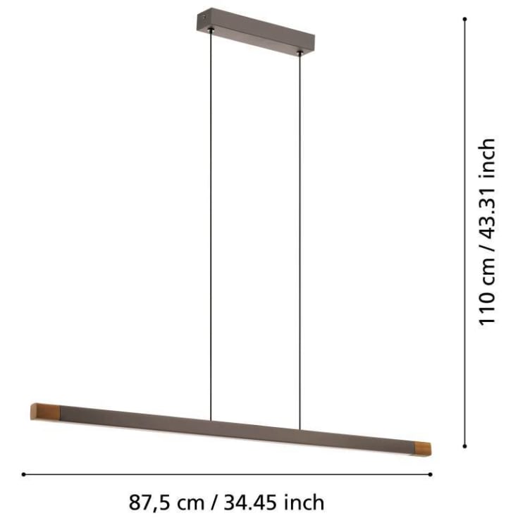 Eglo Lisciana LED langbordspendel dæmpbar, 875mm, 2000lm, grå