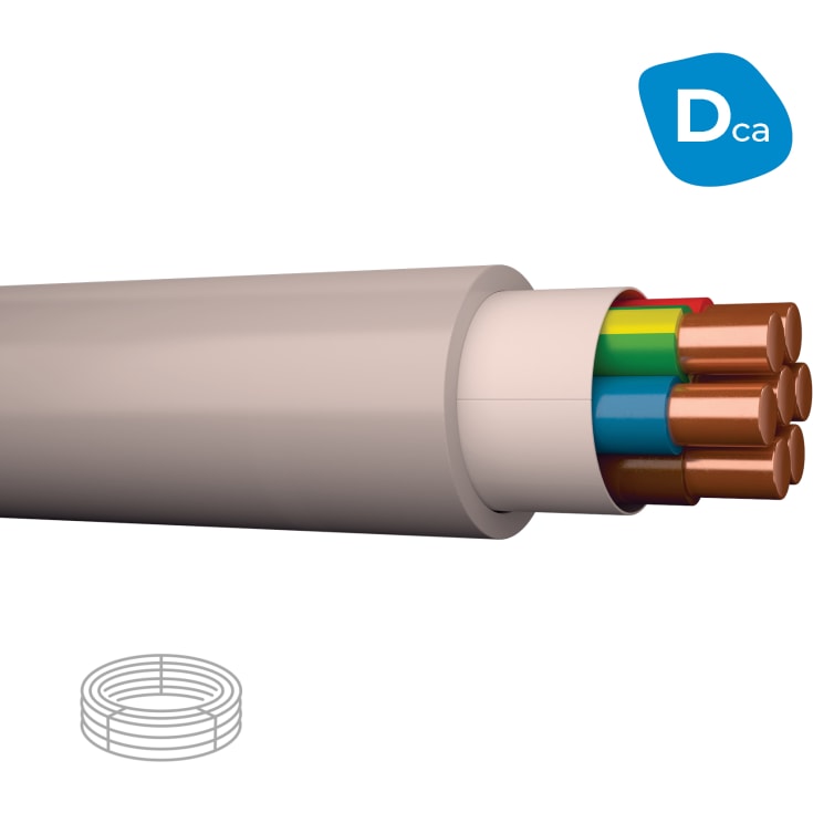 100 meter Prysmian Afumex installationskabel, 7G1,5 mm², 100 meter