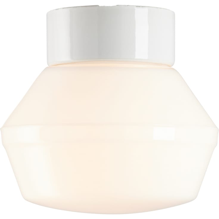 4 stk Loft- og Vægarmatur Classic hvid, blank opal E27