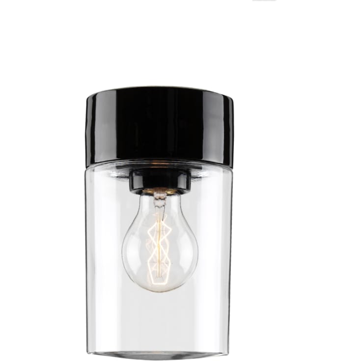 Tak- och vägglampa Opus 120 svart, klart glas E27