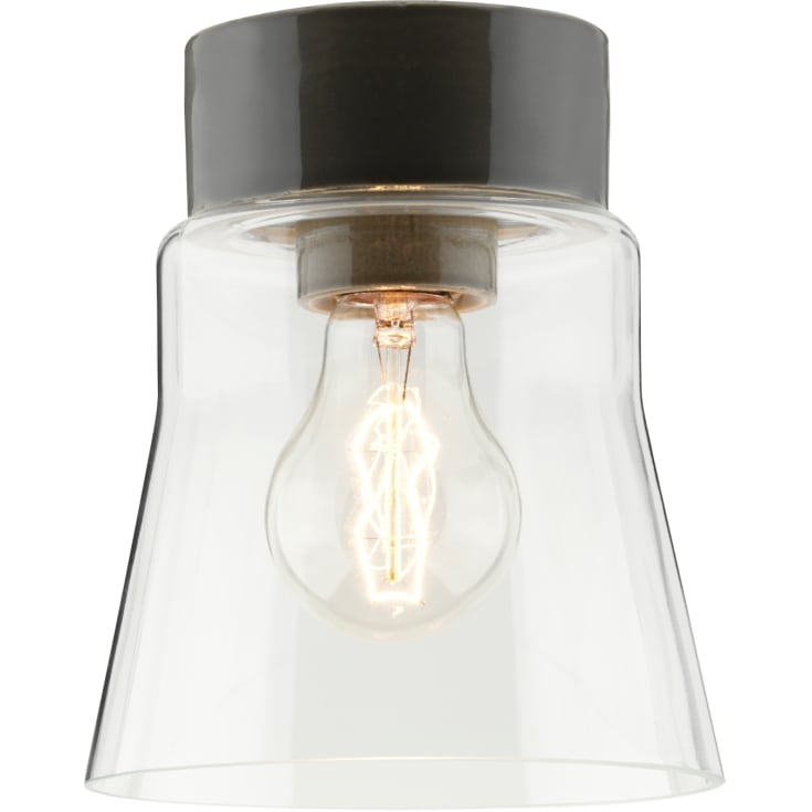 Loftarmatur Open Anna grå, klart glas E27