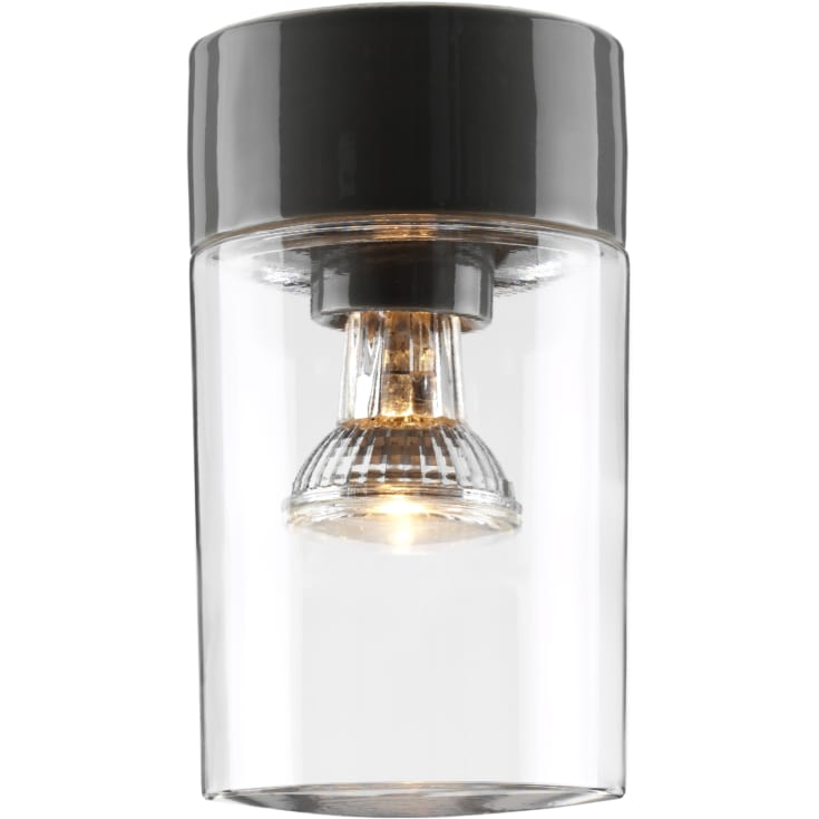 Tak- och vägglampa Opus 120 grå, klart glas E27