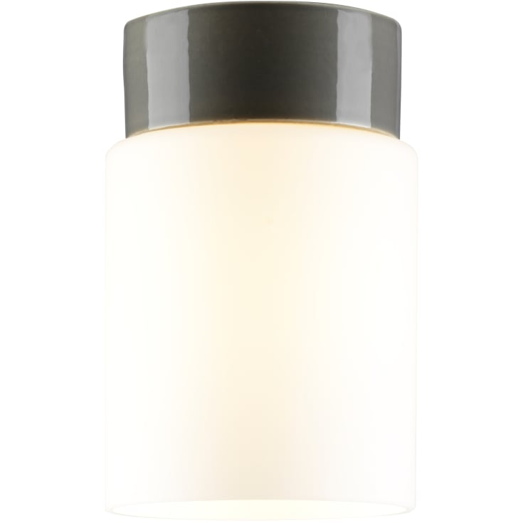 Loftarmatur Open Tina grå, mat opalglas E27