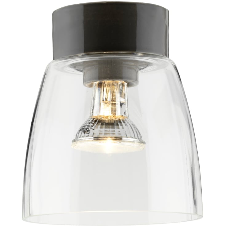 Loftarmatur Open Klara grå, klart glas E27