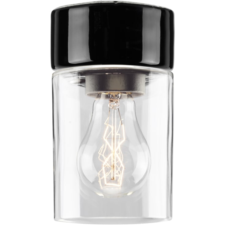 Saunaarmatur Opus 100/175 sort, klart glas E27