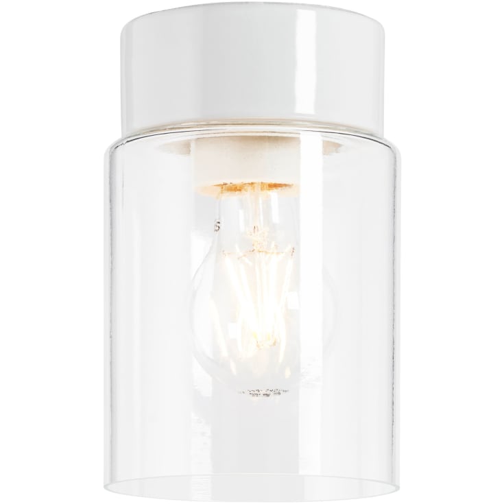 Taklampa Open Tina vit, klarglas E27