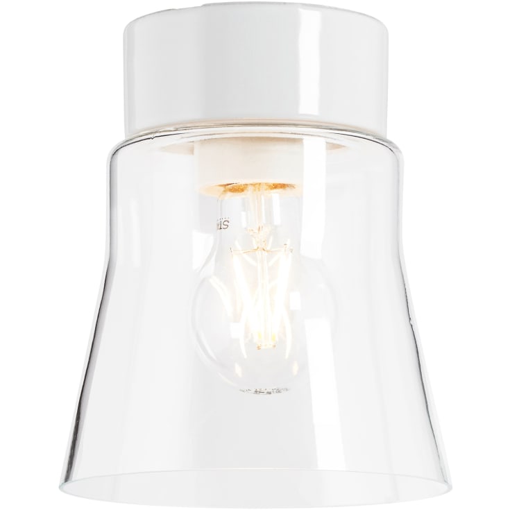 Loftarmatur Open Anna hvid, klart glas E27