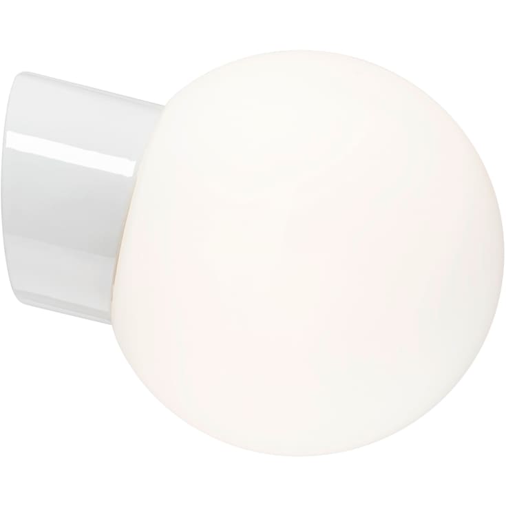 Vægarmatur Classic Glob hvid, 180 mat opalglas LED 8W 3000K