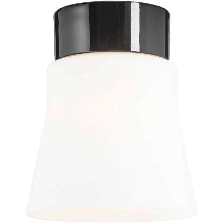 Loftarmatur Open Anna sort, mat opalglas E27