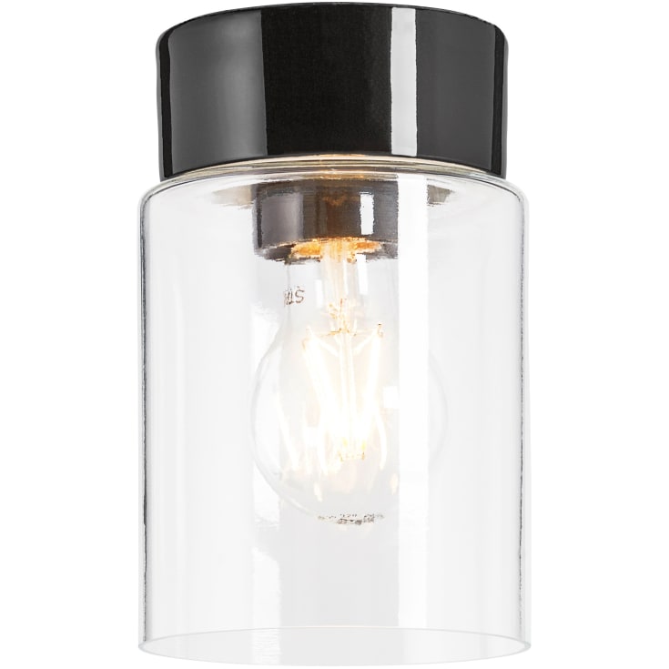 Loftarmatur Open Tina sort, klart glas E27