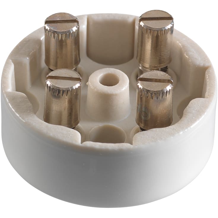 Koblingsdåse porcelæn rund Ø50 mm, 4x3x2,5 mm2 400V IP20 hvid