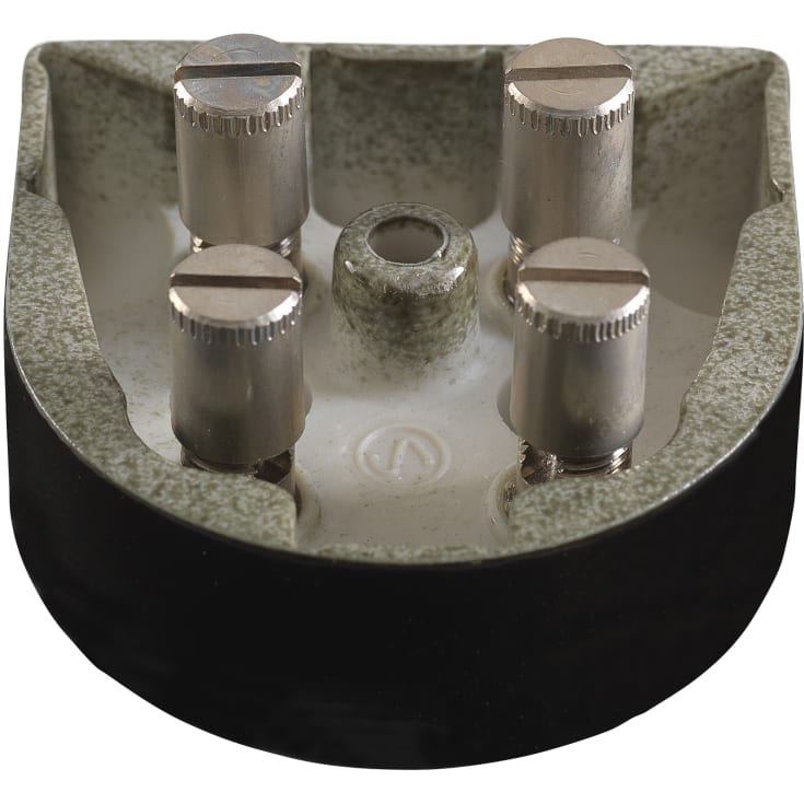 Koblingsdåse porcelæn halvrund, 4x3x2,5 mm2 400V IP20 sort