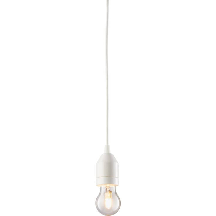 Pendelupphäng vit, med vit kabel E27 med takkupa